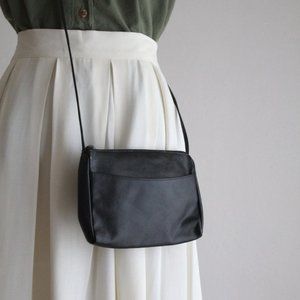 Vintage Leather Black Crossbody Bag